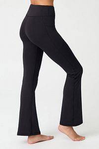 Kadın Siyah Yüksek Bel Toparlayıcı Çift Cepli Ispanyol Paça Tayt Bootcut ürün fotoğrafı