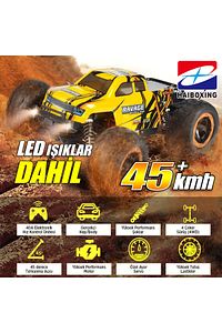 Haıboxıng Rc Uzaktan Kumandalı Model Araba 1/16 4wd Fırçasız Brushless 45 Km/h Sürat Off-road Sarı ürün fotoğrafı