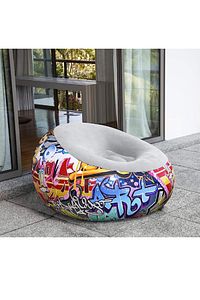 Luxury Şişme Puf Renkli Graffiti Desenli Koltuk 75075 ürün fotoğrafı