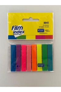 Film Index Şeffaf Plastik Ayraç 8 Renk X 25 Sayfa 8845 5'li Set ürün fotoğrafı