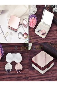 Aynalı Lens Kutusu Seti 5 Parça Kontakt Lens Taşıma Saklama Kutusu Rose ürün fotoğrafı