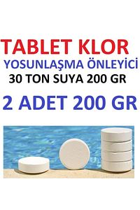 Tablet Klor 200 gr 2 Adet Yosun Önleyici Havuz Temizleyici Havuz Tablet Kloru Su Dezenfektanı ürün fotoğrafı