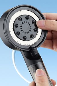 5 Fonksiyonlu Çelik Su Tasarruflu Filtreli Turbo Jet Duş Başlığı Siyah ürün fotoğrafı