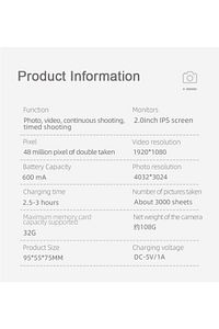 S8 Taşınabilir 1080p Dijital Video Kayıt Fotoğraf Çocuk Kamerası 2.0 Inç Ips Ekran Pembe ürün fotoğrafı