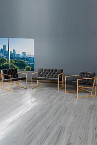 Oslo Modern Gold İskandinav Metal Berjer Ofis Balkon Bahçe Koltuk Takımı Füme ürün fotoğrafı