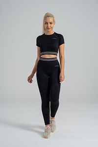 Seamless Toparlayıcı Yoga Fitness Sporcu Kısa Kollu Crop ürün fotoğrafı