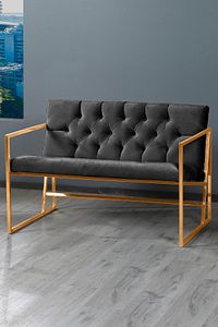 Oslo Modern Gold İskandinav Metal Berjer Ofis Balkon Bahçe Koltuk Takımı Füme ürün fotoğrafı