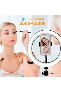 Youtuber Led Işıklı Tripod Selfie Makyaj Işığı Sürekli Ring Light 10 Inç Halka Dz66 ürün fotoğrafı
