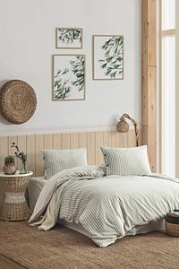 Easy Boho Yeşil Çift Kişilik Yıkamalı İplik Boya Nevresim Takımı ürün fotoğrafı