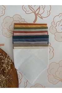 %100 Organik Müslin Çift Katlı Bebek Fuları Yakalık Mama Ve Salya Önlüğü Bez 12 Adet 40 Cm ürün fotoğrafı