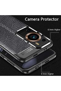 Huawei P60 / P60 Pro Leather Serisi Deri Efekt Silikon Kılıf - Siyah AL3337 ürün fotoğrafı