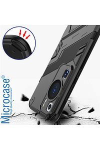Huawei P60 / P60 Pro Matrix Serisi Armor Standlı Perfect Koruma Kılıf - Siyah AL3416 ürün fotoğrafı