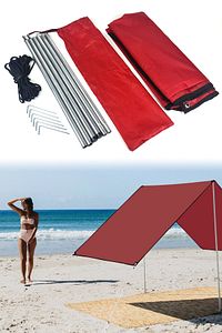 Kamp Araç Yan Tente Gölgelik Plaj Güneşlik Piknik Plaj Çadırı 150x300cm Çantalı FC012R ürün fotoğrafı