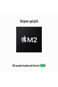 15-inch MacBook Air: Apple M2 chip with 8-core CPU and 10-core GPU, 256GB - Midnight ürün fotoğrafı