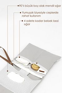 Bebek Alt Açma Bakım Çantası, Anne Bebek Organizeri, Yıkanabilir, Kir Tutmaz, Junior Serisi, Gri ürün fotoğrafı