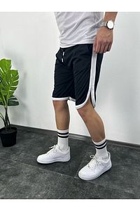 Basketbol Model Bermuda Erkek Sporcu Şortu Siyah ürün fotoğrafı