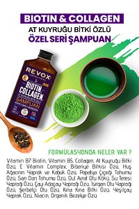 Biotin Collagen At Kuyruğu Bitki Özlü Dökülme Karşıtı, Hızlı Uzama Dolgunlaştırıcı Şampuan 2 Adet ürün fotoğrafı