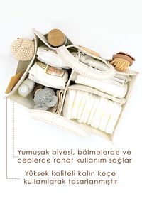Çok Amaçlı Kalın Keçe Anne Bebek Bakım Çantası, Dolap İçi Organizer, Scotch Serisi ürün fotoğrafı