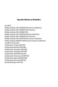 Xiaomi, Philips, Karaca, Arzum, Tefal, Kumtel Uyumlu XXL 9inç Hava Fritözü 12'li Yedek Parça Seti ürün fotoğrafı