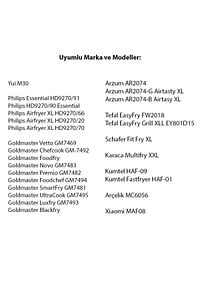 Xiaomi, Philips, Karaca, Arzum, Tefal, Kumtel Uyumlu Xl 8inç Airfryer 12'li Yedek Parça Seti ürün fotoğrafı