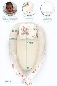 Babynest Ortopedik Bebek Yatağı, Anne Yanı Bebek Yatağı, Ergonomik Tasarım, Animal Serisi ürün fotoğrafı