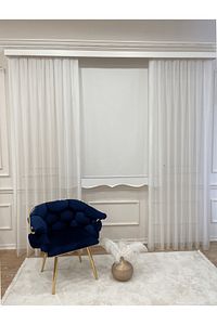 Düz Beyaz Stor Etekli Perde Güneşlik (ALÜMİNYUM KASA BORU) ürün fotoğrafı