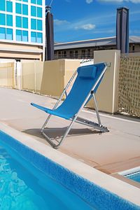 Balkon Teras Bahçe Şezlong Katlanır Yastıklı 5 Kademe Ayarlı Yatar Rahat Plaj Balıkçı Tv Koltuğu ürün fotoğrafı