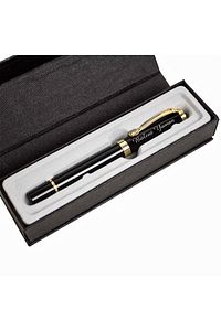 Kişiye Özel Kutulu Gold Detaylı Siyah Roller Kalem ürün fotoğrafı