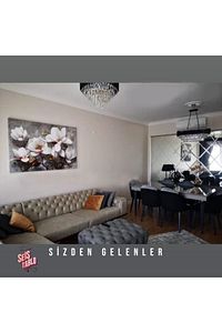 Beyaz Çiçekler Modern Dekoratif Kanvas Tablo ürün fotoğrafı