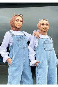 Kadın Mavi jeans Tulum , Salopet , Slopet , Kadın Hamile Tulum ürün fotoğrafı