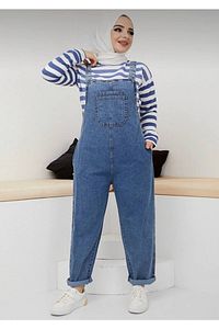 Kadın Mavi jeans Tulum , Salopet , Slopet , Kadın Hamile Tulum ürün fotoğrafı