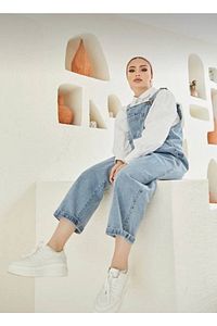 Kadın Mavi jeans Tulum , Salopet , Slopet , Kadın Hamile Tulum ürün fotoğrafı