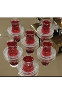 Tasarım Cam Yeni Trend 6lı Çay Tabağı Çay Tabagı ürün fotoğrafı