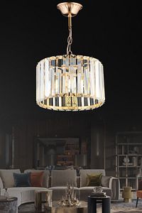 Colesium Model Kristal Modern Estetik Yatak Mutfak Oturma Salon Çocuk Odası Gold Taşlı 25 Lik Avize ürün fotoğrafı