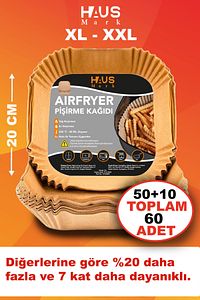 Airfryer Pişirme Kağıdı 60 Adet 20cm Kare Yağsız Hava Fritözü Yağlı Kağıt Airfryer Philips Xxl ürün fotoğrafı