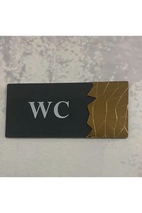Dekoratif Aynalı Kapı Tabelası Pleksi- Wc Tabelası Gold ürün fotoğrafı
