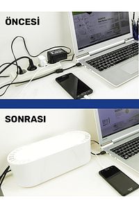 Mcblue Siyah Kablo Düzenleyici Çoklu Priz Kutusu Kablo Organizer ürün fotoğrafı