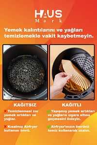 Airfryer Pişirme Kağıdı 60 Adet 20cm Kare Yağsız Hava Fritözü Yağlı Kağıt Airfryer Philips Xxl ürün fotoğrafı