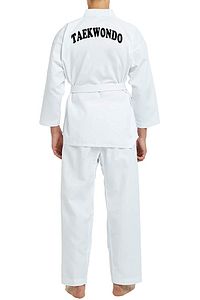 Fitilli Beyaz Yaka Baskılı Taekwondo Elbisesi Dobok ürün fotoğrafı