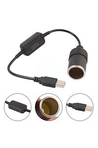 Pm-5726 Usb 2.0 5 Volt - 2 Amper To 12 Volt - 0.8 Amper Araç Çakmak Fişi Dişi Çevirici ürün fotoğrafı