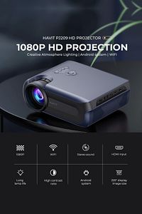 PJ209 Prime Sapphire Full Hd 1080p Projeksiyon Cihazı - 350 Ansi, Wifi Görüntü Aktarımı 5g ürün fotoğrafı