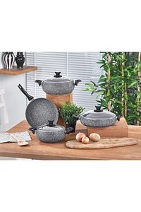 Taç Master Cook Tombik 7 Parça Tencere Seti Gri ürün fotoğrafı