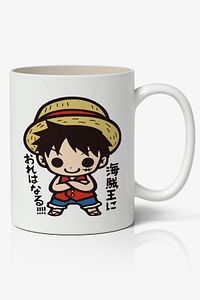 One Piece Monkey D. Luffy Anime Baskılı Beyaz Kupa Bardak ürün fotoğrafı