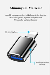 Iphone Ipad Uyumlu Lightning To Usb 3.0 (yüksek Hızlı) Veri Aktarımı Otg Çevirici Dönüştürücü ürün fotoğrafı