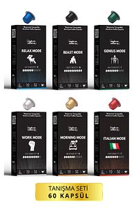Nespresso Uyumlu Alüminyum Kapsül Kahve Tanışma Seti - 60 Adet ürün fotoğrafı