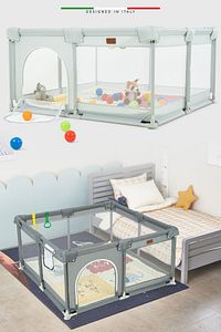 Parma 2in1 Oyun Parkı Oyun Alanı ve Oyun Matı Halısı 125x125 cm Koyu Gri ürün fotoğrafı