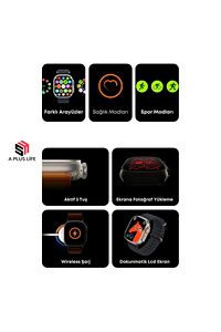 Watch Akıllı Saat Bluetooth Ultra Akıllı Saat Ios Ve Andorid Uyumlu Smartwatch Spor Ve Sağlık Sensör ürün fotoğrafı
