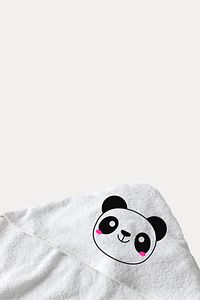 %100 Pamuk Bebek Havlu Kundak - Bebek Banyo Havlusu 75x75cm Panda Desenli ürün fotoğrafı