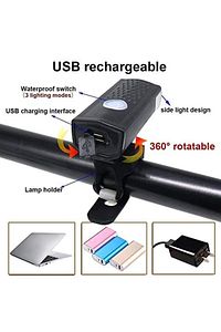 Su Geçirmez Usb Şarj Led Bisiklet Scooter Ön Far Lamba Işık Bisiklet Far BL-04 ürün fotoğrafı