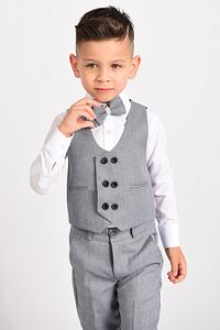 Erkek Çocuk Smokin Takım Elbise Yelekli Papyonlu ürün fotoğrafı